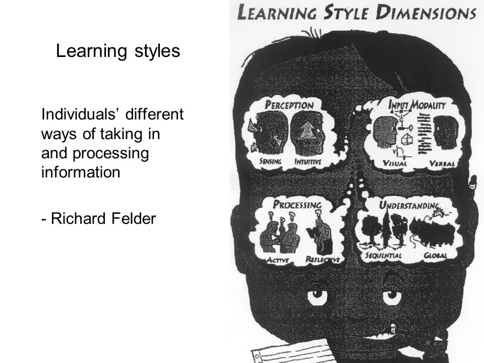 Individuals with different learning styles and